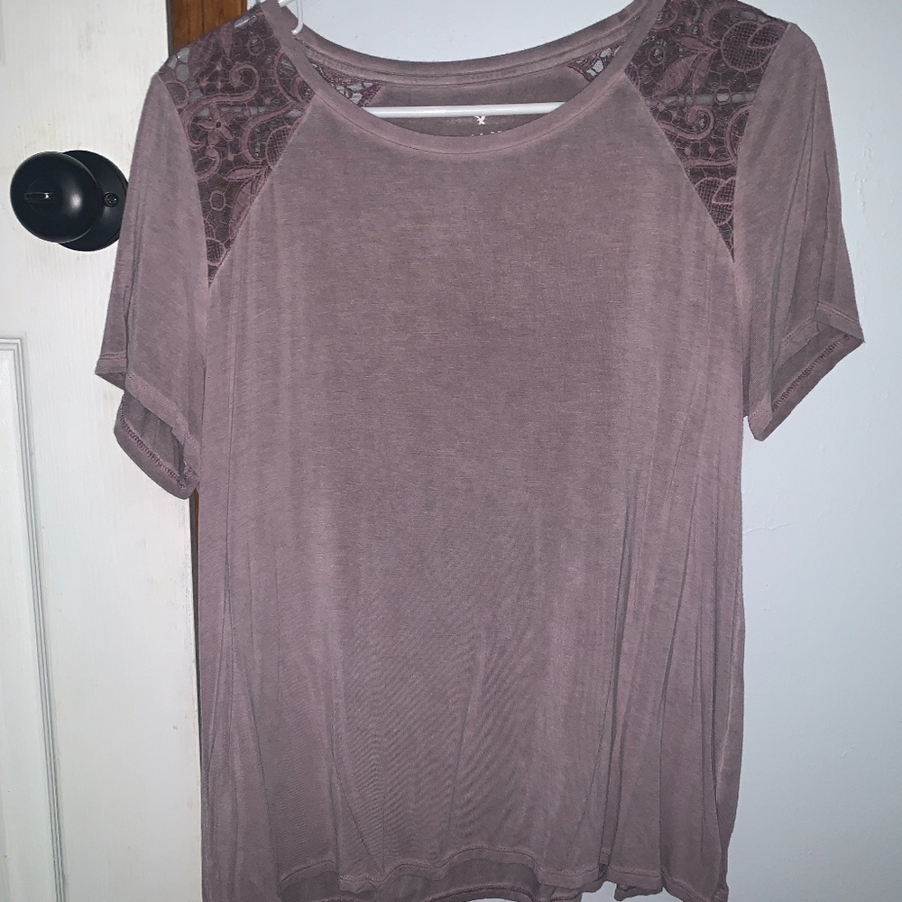 Flower shoulder t shirt